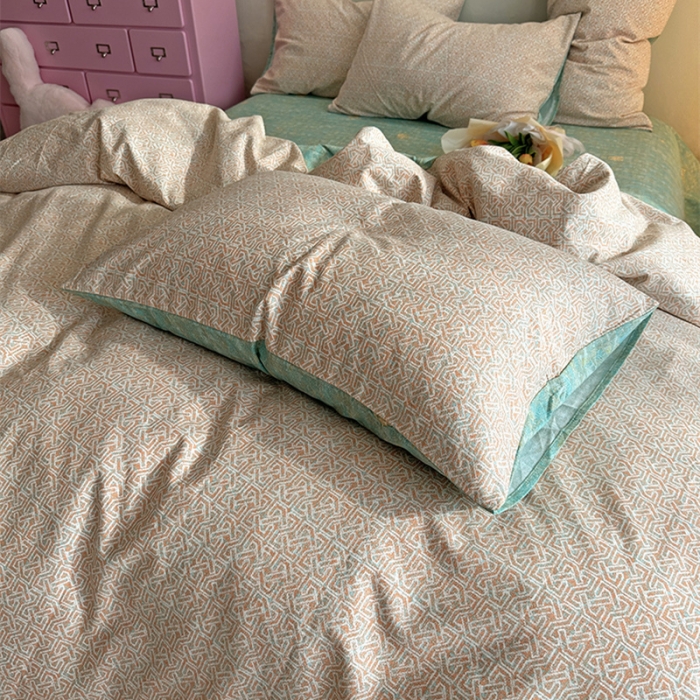 91家纺网 家纺一手货源 找家纺 千朵 2023新款全棉生态磨毛四件套 甜汐