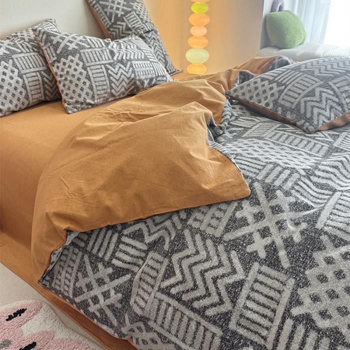 91家纺网 家纺一手货源 找家纺 千朵 2023新款全棉生态磨毛四件套 雅茗