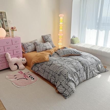 千朵 2023新款全棉生态磨毛四件套 雅茗