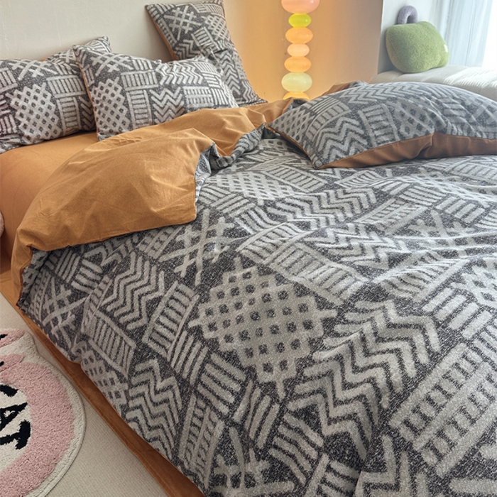 91家纺网 家纺一手货源 找家纺 千朵 2023新款全棉生态磨毛四件套 雅茗