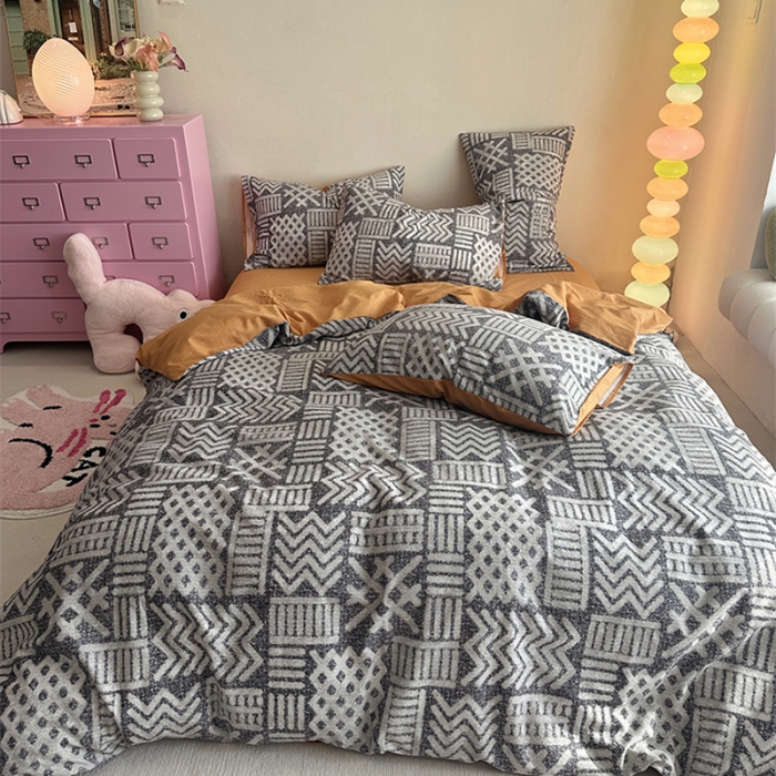 91家纺网 家纺一手货源 找家纺 千朵 2023新款全棉生态磨毛四件套 雅茗