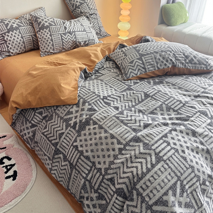 91家纺网 家纺一手货源 找家纺 千朵 2023新款全棉生态磨毛四件套 雅茗