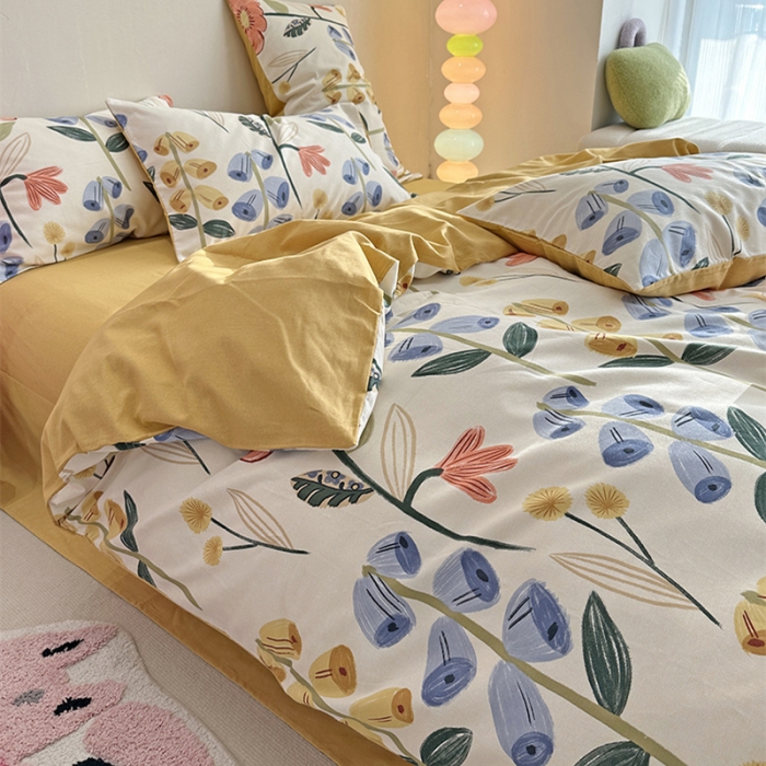 91家纺网 家纺一手货源 找家纺 千朵 2023新款全棉生态磨毛四件套 研茵