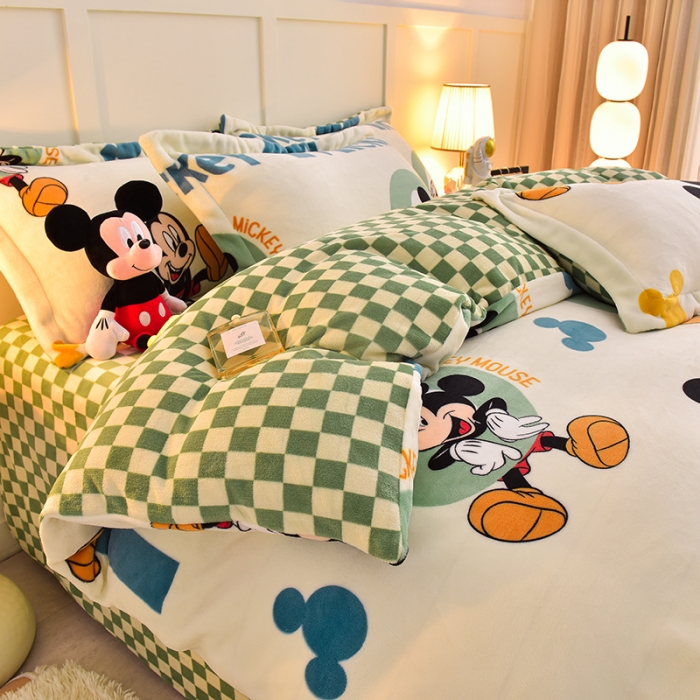 91家纺网 家纺一手货源 找家纺 （总）简一 2024新款高克重牛奶绒四件套迪士尼系列可定制带买家秀