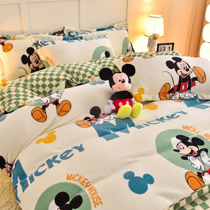 91家纺网 家纺一手货源 找家纺 （总）简一 2024新款高克重牛奶绒四件套迪士尼系列可定制带买家秀