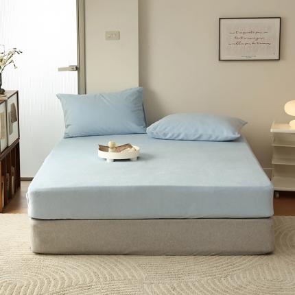 91家纺网 家纺一手货源 找家纺 （组合图）Mr.pig猪先生水洗棉 2023新款牛奶绒纯色单品床笠