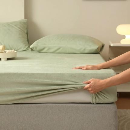 Mr.pig猪先生水洗棉 2023新款牛奶绒纯色单品床笠 