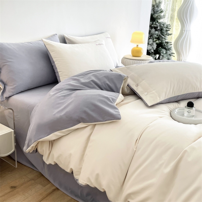 91家纺网 家纺一手货源 找家纺 布可 2025秋冬新款云朵绒轻奢刺绣四件套-慕斯 慕斯-白桃色