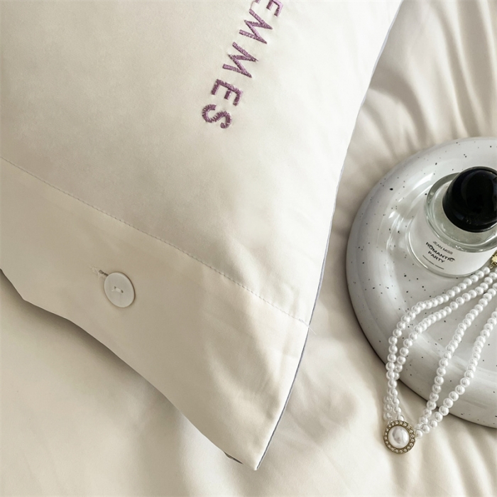 91家纺网 家纺一手货源 找家纺 布可 2025秋冬新款云朵绒轻奢刺绣四件套-慕斯 慕斯-白桃色