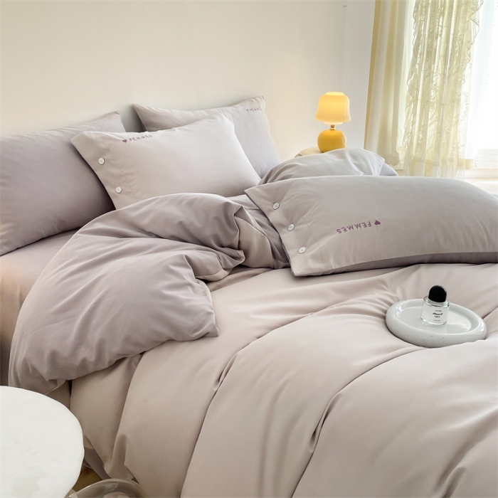 91家纺网 家纺一手货源 找家纺 布可 2025秋冬新款云朵绒轻奢刺绣四件套-慕斯 慕斯-戴妃粉