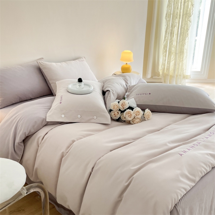 91家纺网 家纺一手货源 找家纺 布可 2025秋冬新款云朵绒轻奢刺绣四件套-慕斯 慕斯-戴妃粉