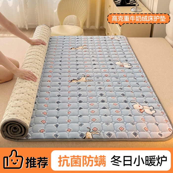 91家纺网 家纺一手货源 找家纺 (总) 丽诺床垫 2023新款抗菌防螨牛奶绒床护垫