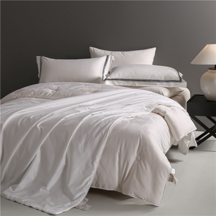 91家纺网 家纺一手货源 找家纺 总 高支高密全棉贡缎大提花蚕丝大豆拉链二合一子母被子被百分百桑蚕丝母被51大豆