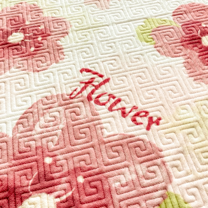 91家纺网 家纺一手货源 找家纺 慕木  2025新款A类小清新加厚多功能牛奶绒夹棉床盖 樱花