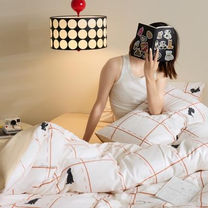 91家纺网 家纺一手货源 找家纺 （总）原研 2023新款40支全棉13070印花四件套--野兽派