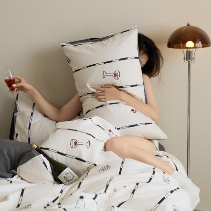 91家纺网 家纺一手货源 找家纺 （总）原研 2023新款40支全棉13070印花四件套--野兽派