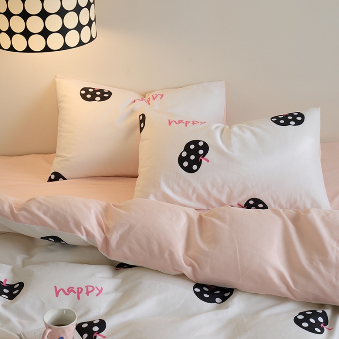 91家纺网 家纺一手货源 找家纺 原研 2023新款40支全棉13070印花四件套--野兽派 波点苹果