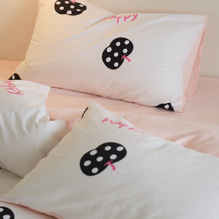 91家纺网 家纺一手货源 找家纺 原研 2023新款40支全棉13070印花四件套--野兽派 波点苹果