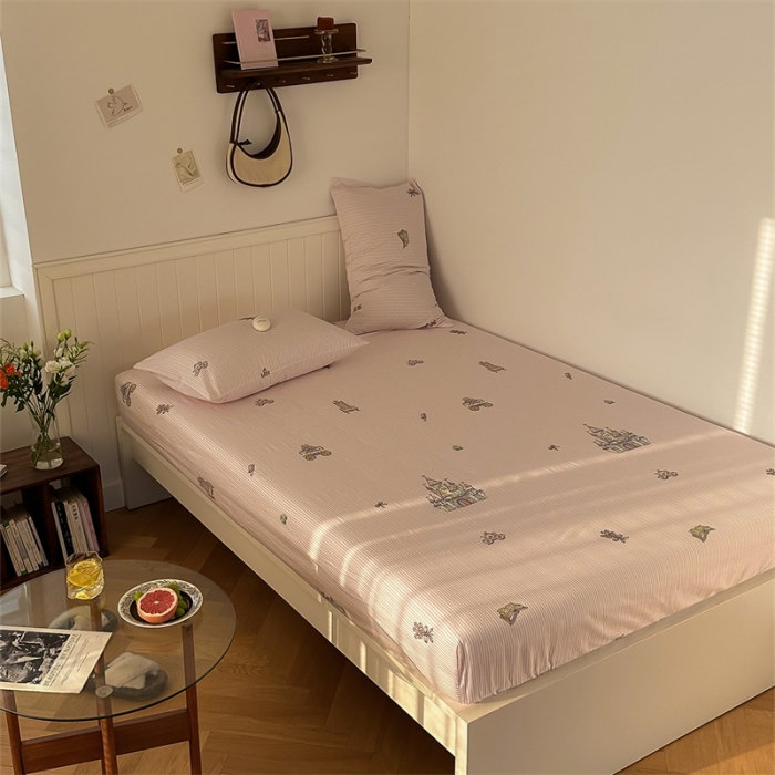 91家纺网 家纺一手货源 找家纺 洋铭区 2023新款全棉单品床笠可爱城堡