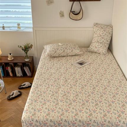 洋铭区 2023新款全棉单品床笠蓝星花