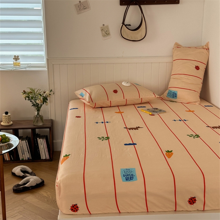 91家纺网 家纺一手货源 找家纺 洋铭区 2023新款全棉单品床笠萝卜乐园