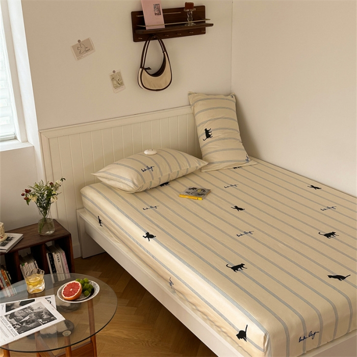 91家纺网 家纺一手货源 找家纺 洋铭区 2023新款全棉单品床笠猫猫侠