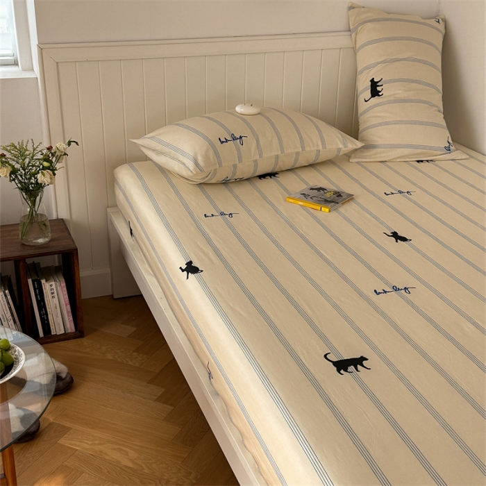 91家纺网 家纺一手货源 找家纺 洋铭区 2023新款全棉单品床笠猫猫侠