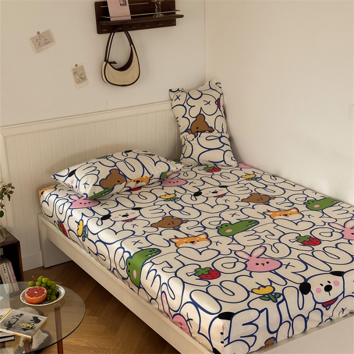91家纺网 家纺一手货源 找家纺 洋铭区 2023新款全棉单品床笠萌萌小动物