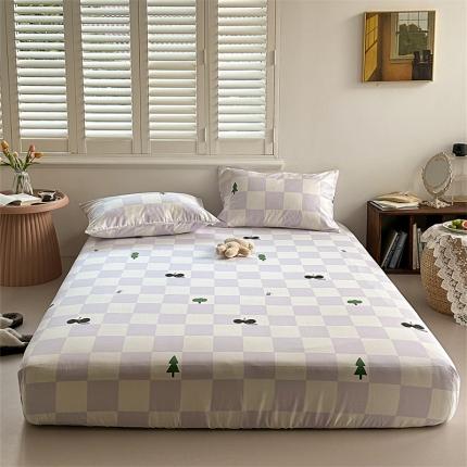 洋铭区 2023新款全棉单品床笠松树小象