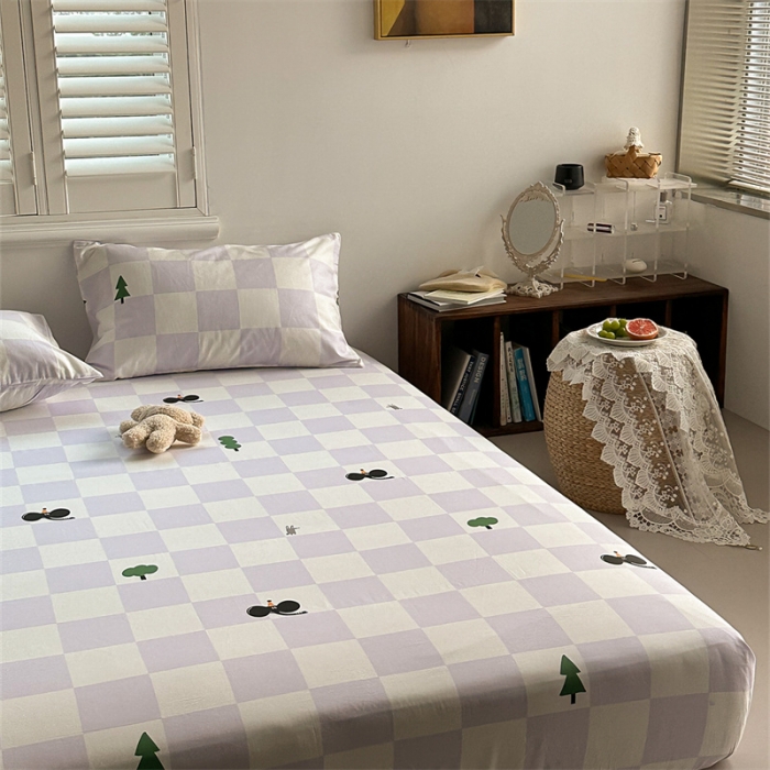 91家纺网 家纺一手货源 找家纺 洋铭区 2023新款全棉单品床笠松树小象