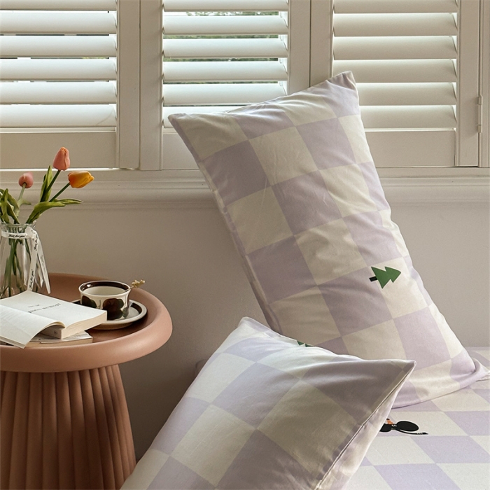 91家纺网 家纺一手货源 找家纺 洋铭区 2023新款全棉单品床笠松树小象