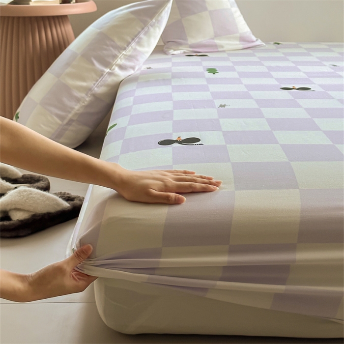 91家纺网 家纺一手货源 找家纺 洋铭区 2023新款全棉单品床笠松树小象