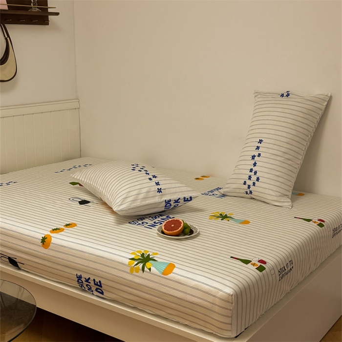 91家纺网 家纺一手货源 找家纺 洋铭区 2023新款全棉单品床笠香橙花园