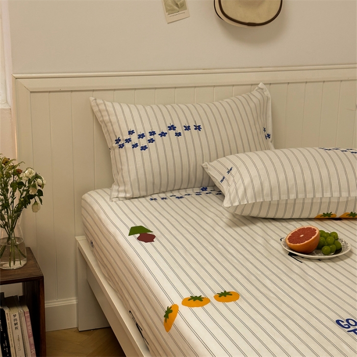 91家纺网 家纺一手货源 找家纺 洋铭区 2023新款全棉单品床笠香橙花园