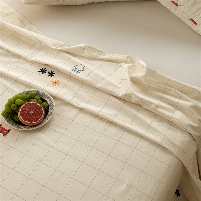 91家纺网 家纺一手货源 找家纺 洋铭区 2023新款全棉单品床单格子兰花