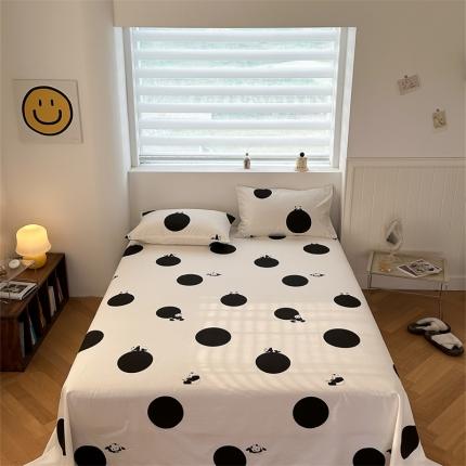 91家纺网 家纺一手货源 找家纺 洋铭区 2023新款全棉单品床单黑点熊猫