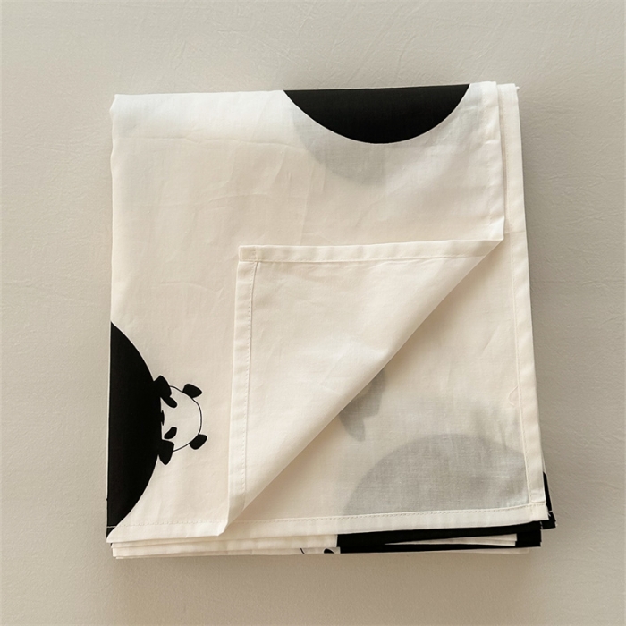 91家纺网 家纺一手货源 找家纺 洋铭区 2023新款全棉单品床单黑点熊猫