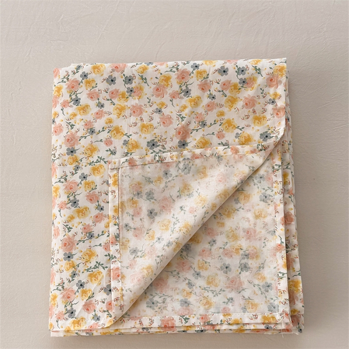 91家纺网 家纺一手货源 找家纺 洋铭区 2023新款全棉单品床单桔粉小花