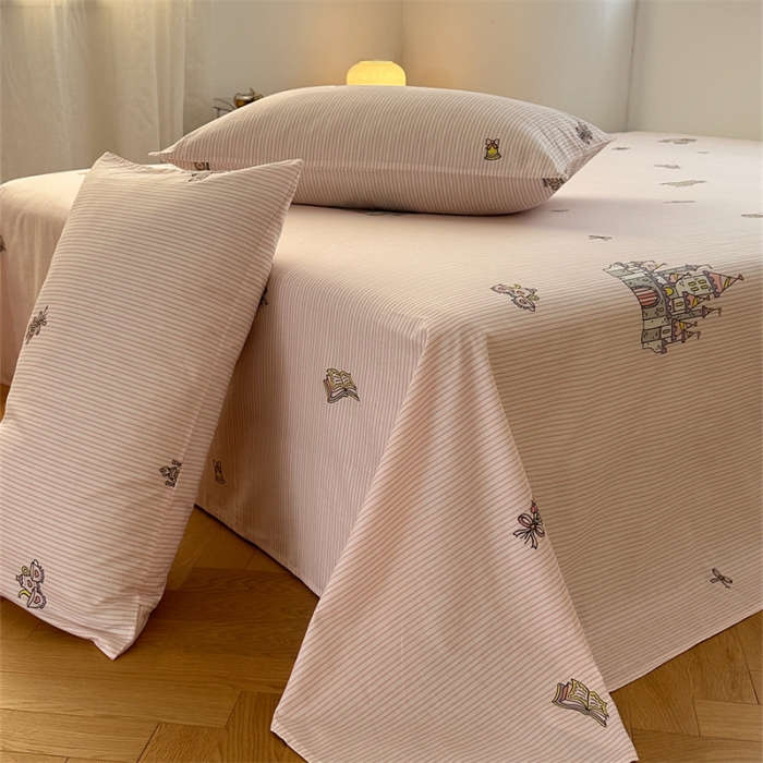 91家纺网 家纺一手货源 找家纺 洋铭区 2023新款全棉单品床单可爱城堡