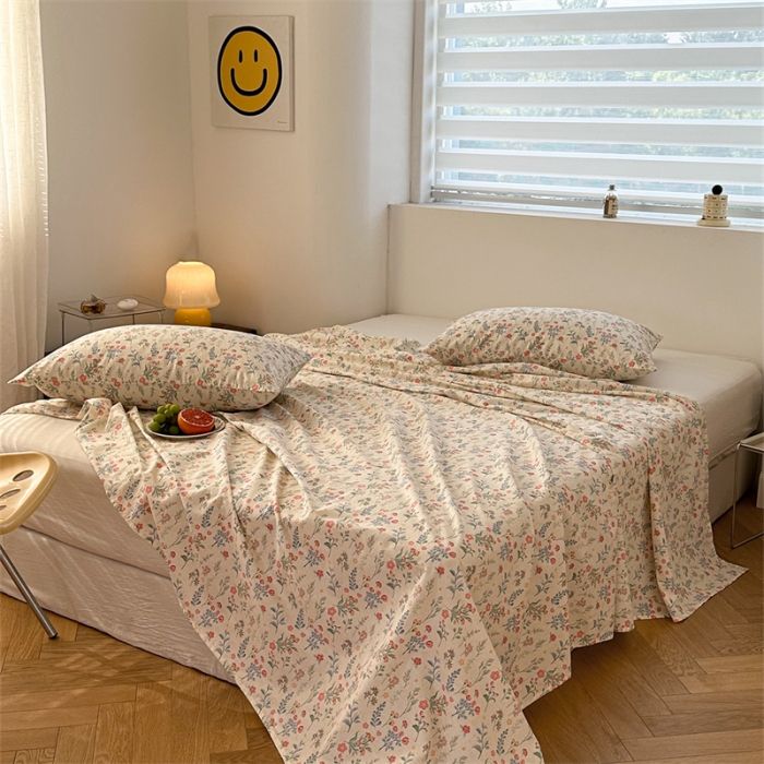 91家纺网 家纺一手货源 找家纺 洋铭区 2023新款全棉单品床单兰星花