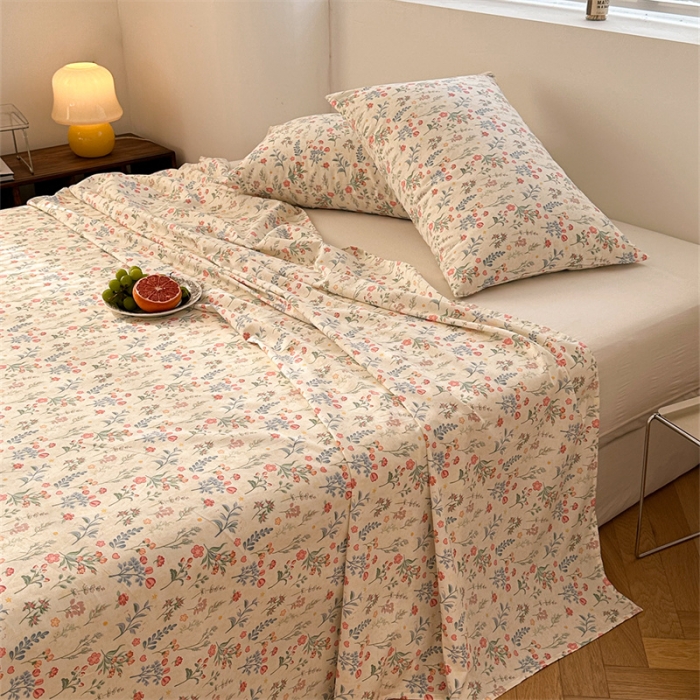 91家纺网 家纺一手货源 找家纺 洋铭区 2023新款全棉单品床单兰星花