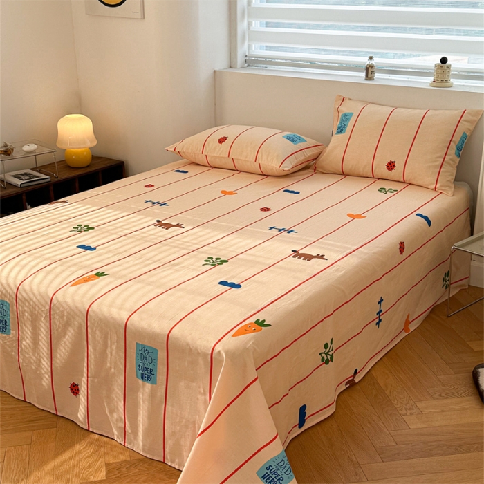 91家纺网 家纺一手货源 找家纺 洋铭区 2023新款全棉单品床单萝卜乐园