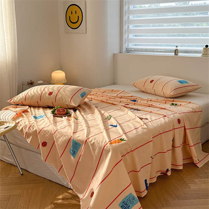 91家纺网 家纺一手货源 找家纺 洋铭区 2023新款全棉单品床单萝卜乐园