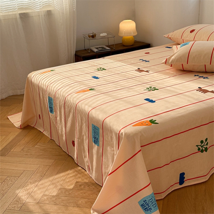 91家纺网 家纺一手货源 找家纺 洋铭区 2023新款全棉单品床单萝卜乐园