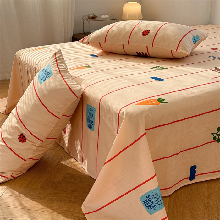 91家纺网 家纺一手货源 找家纺 洋铭区 2023新款全棉单品床单萝卜乐园