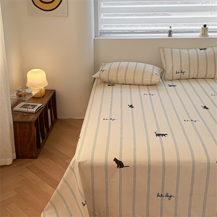 91家纺网 家纺一手货源 找家纺 洋铭区 2023新款全棉单品床单猫猫侠