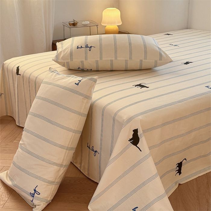 91家纺网 家纺一手货源 找家纺 洋铭区 2023新款全棉单品床单猫猫侠