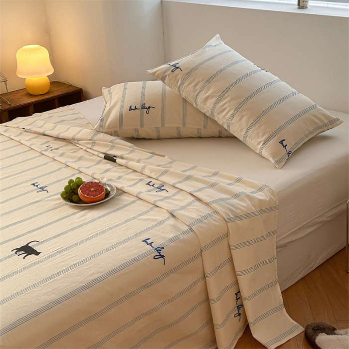 91家纺网 家纺一手货源 找家纺 洋铭区 2023新款全棉单品床单猫猫侠