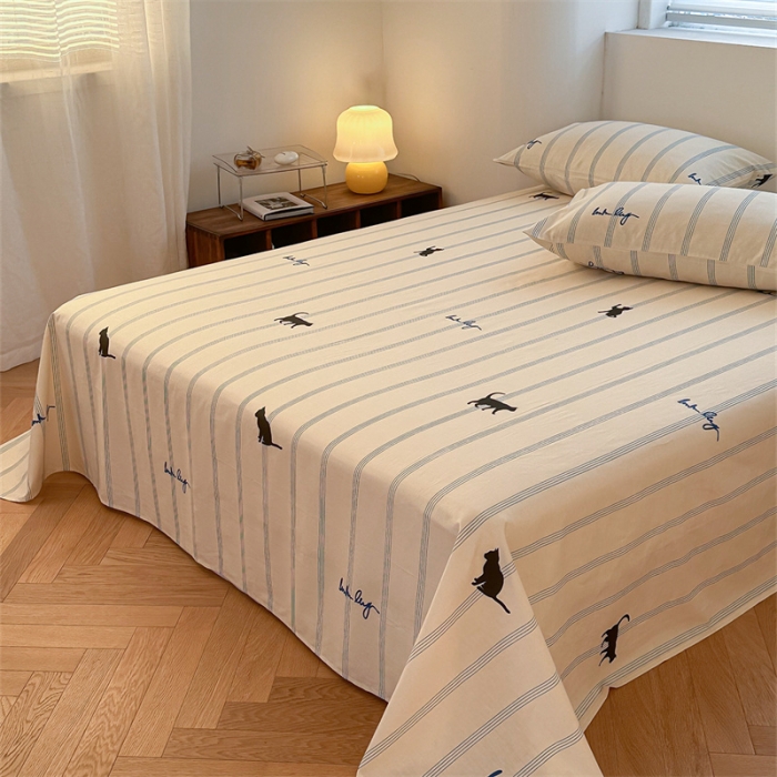 91家纺网 家纺一手货源 找家纺 洋铭区 2023新款全棉单品床单猫猫侠