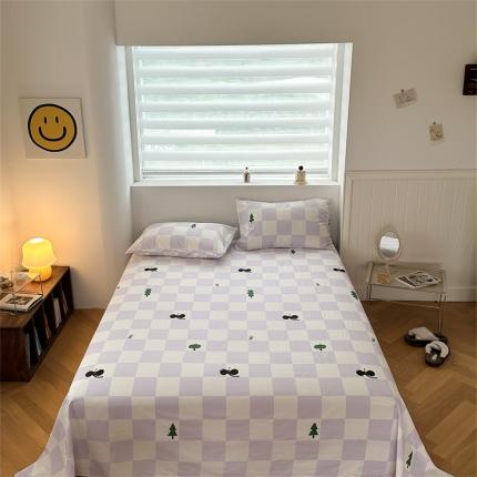 洋铭区 2023新款全棉单品床单松树小象